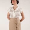 wool beige wrap skirt