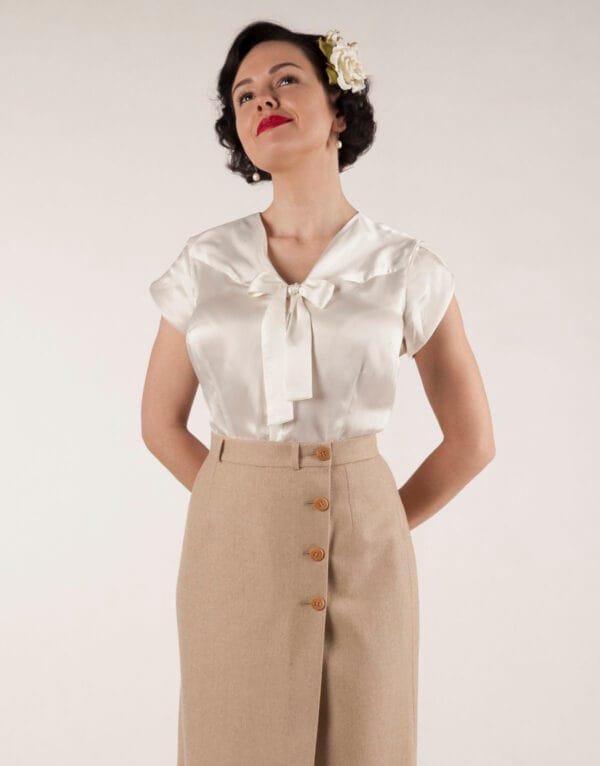wool beige wrap skirt