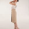 wool beige wrap skirt