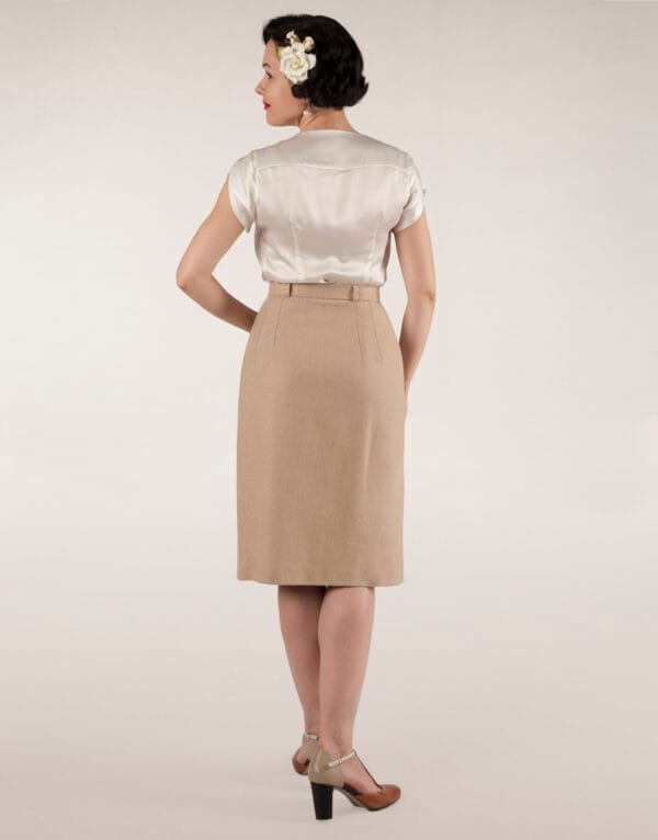 wool beige wrap skirt