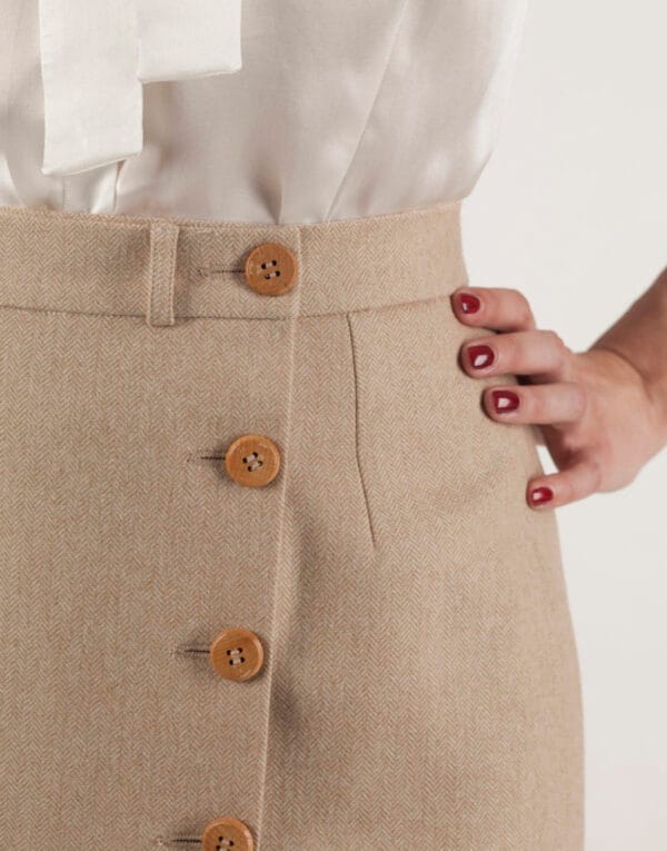 wool beige wrap skirt