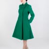 doublebreasted green wool coat