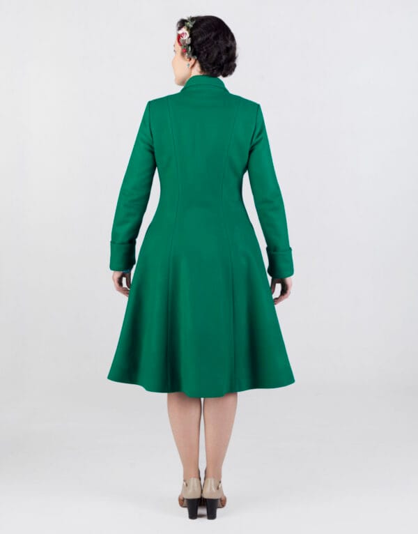 doublebreasted green wool coat