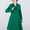 doublebreasted green wool coat