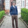 Merino wool men's cardigan paperboy cap