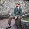 Merino wool men's cardigan paperboy cap