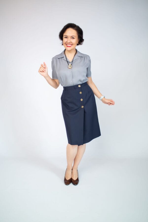 Wrap skirt with four buttons