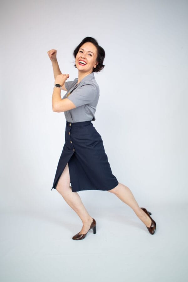 Wrap skirt with four buttons